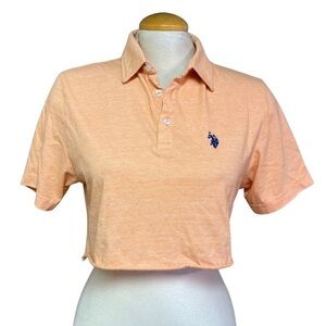 US POLO ASSN Cropped Orange/Peach Top - Size Medium